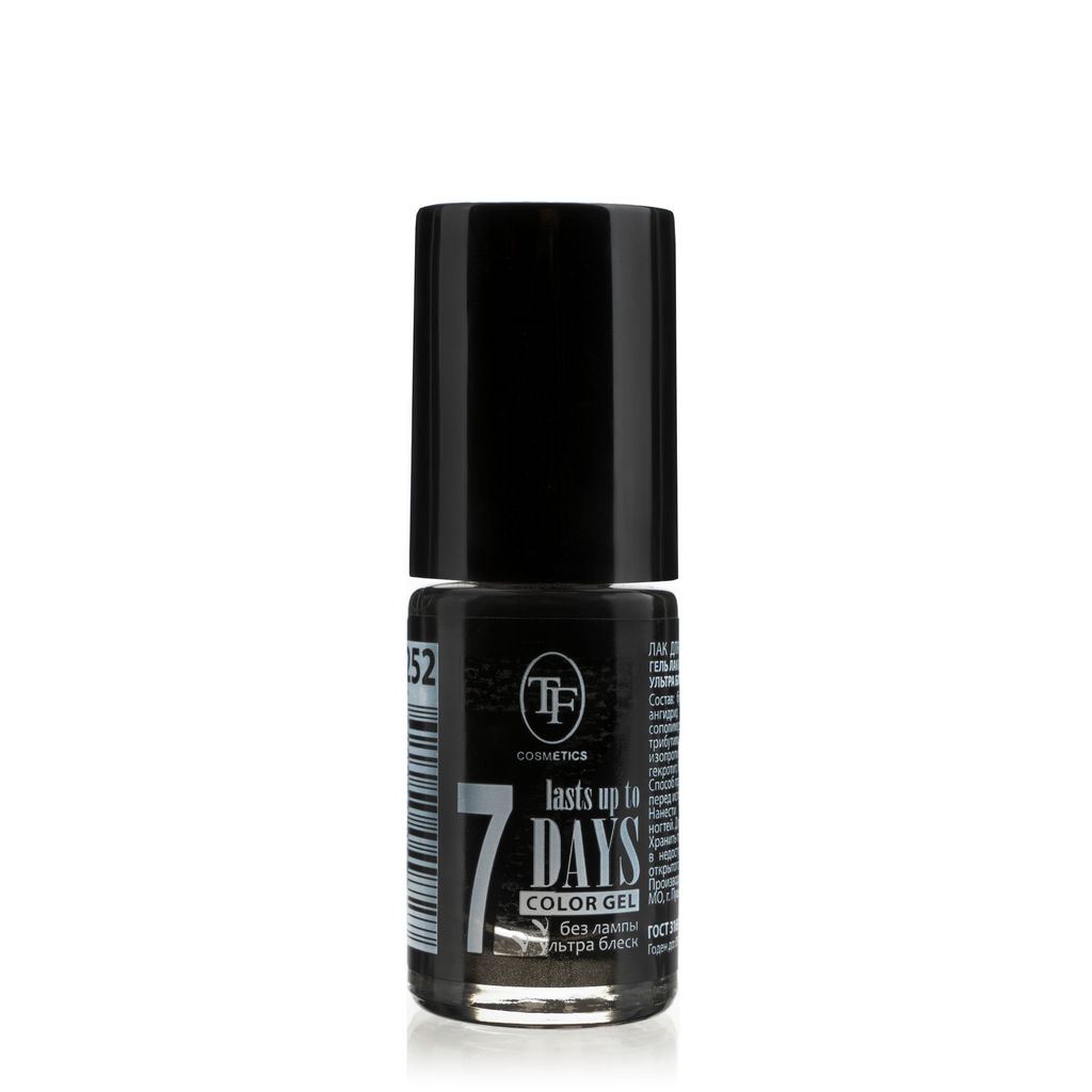 TF Лак для ногтей COLOR GEL тон 252 Black/Чёрный 8мл