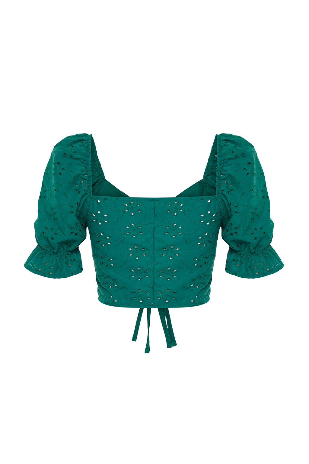 Yesil Buzgu Detayl? Crop Dokuma Bluz TWOSS24BZ00340 - Trendyolmilla фото 8