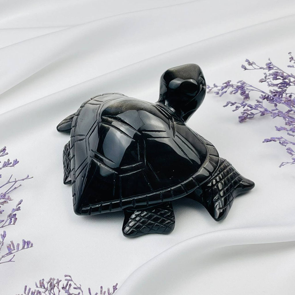 Фигурка резная Черепаха из серебристого Обсидиана - Радуга самоцветов фото 4