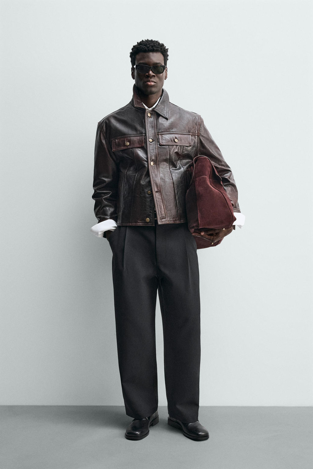 WASHED LEATHER JACKET - Zara фото 8