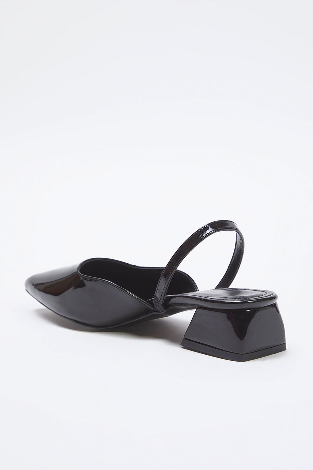 Trendyol Shoes Siyah Rugan Sivri Burun Kad?n Blok Topuklu Ayakkab? TAKSS25TO00090 - Trendyolmilla фото 4