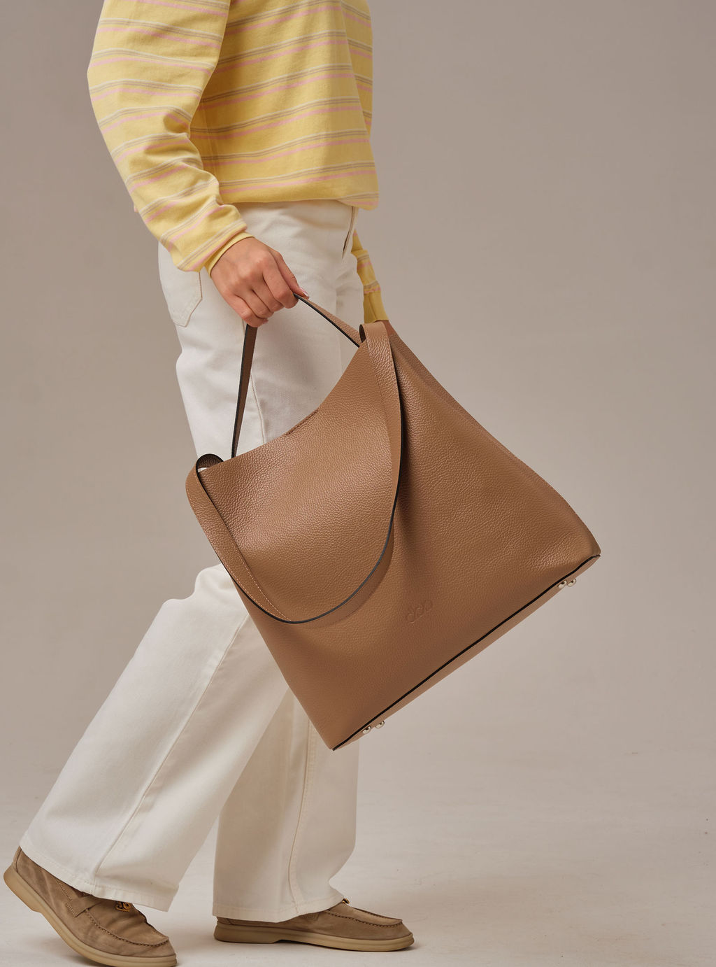 Кожаная сумка шоппер Olga DBR 30948 коричневый капучино фото 7