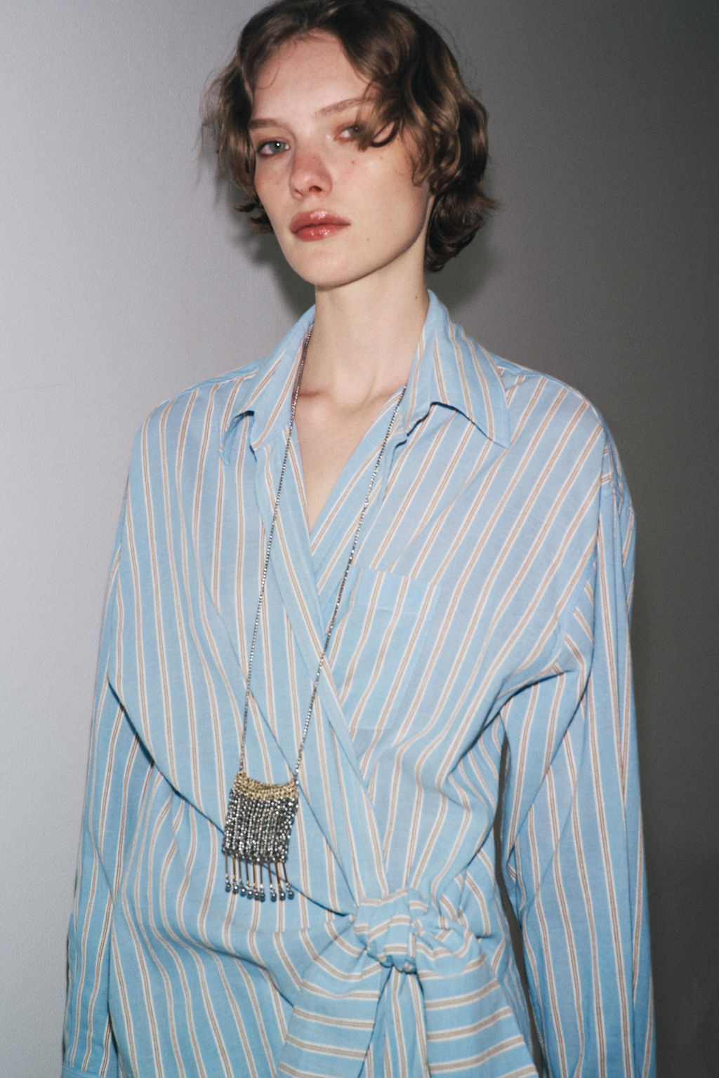 ZW COLLECTION STRIPED WRAP DRESS - Zara фото 11