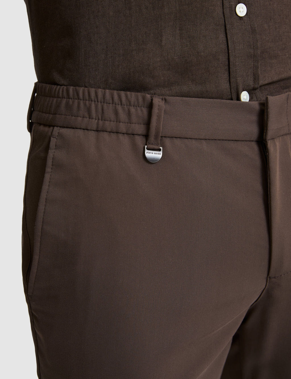Kahverengi Slim Fit Esnek Bel Klasik Jogger Pantolon