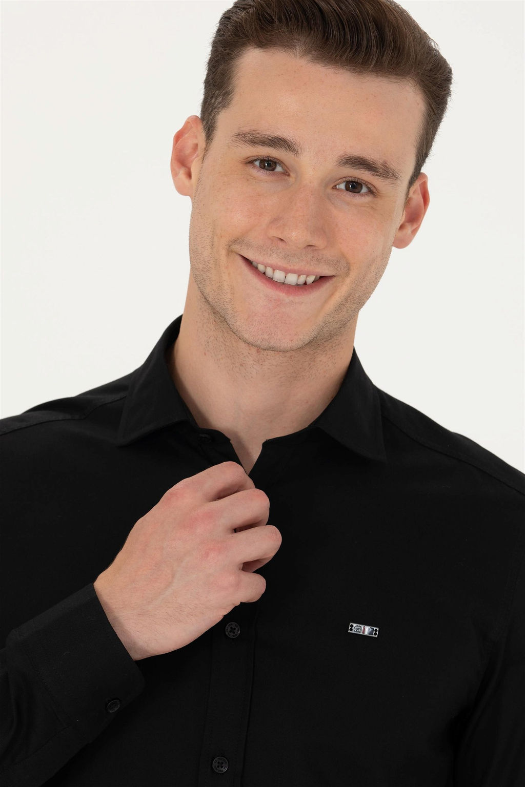 Мужская черная базовая рубашка с длинным рукавом Неожиданная скидка в корзине - U.s. polo assn фото 2