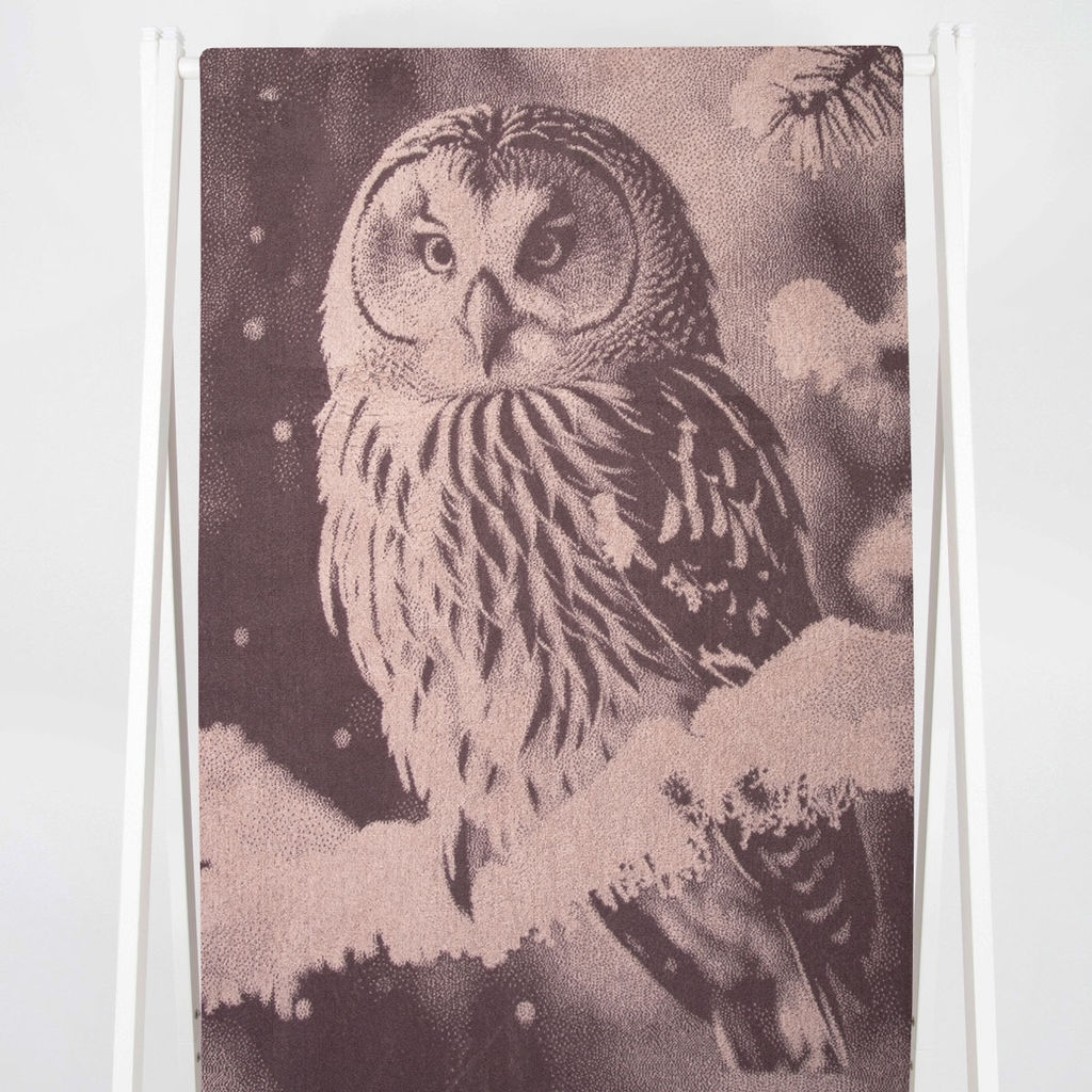 Полотенце махровое 6с102.413ж1 Фото-сова(т.с.мальв1) 81х160см