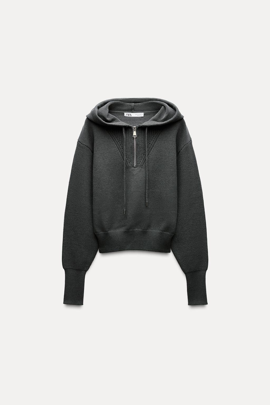 KNIT SWEATER WITH HOOD - Zara фото 7