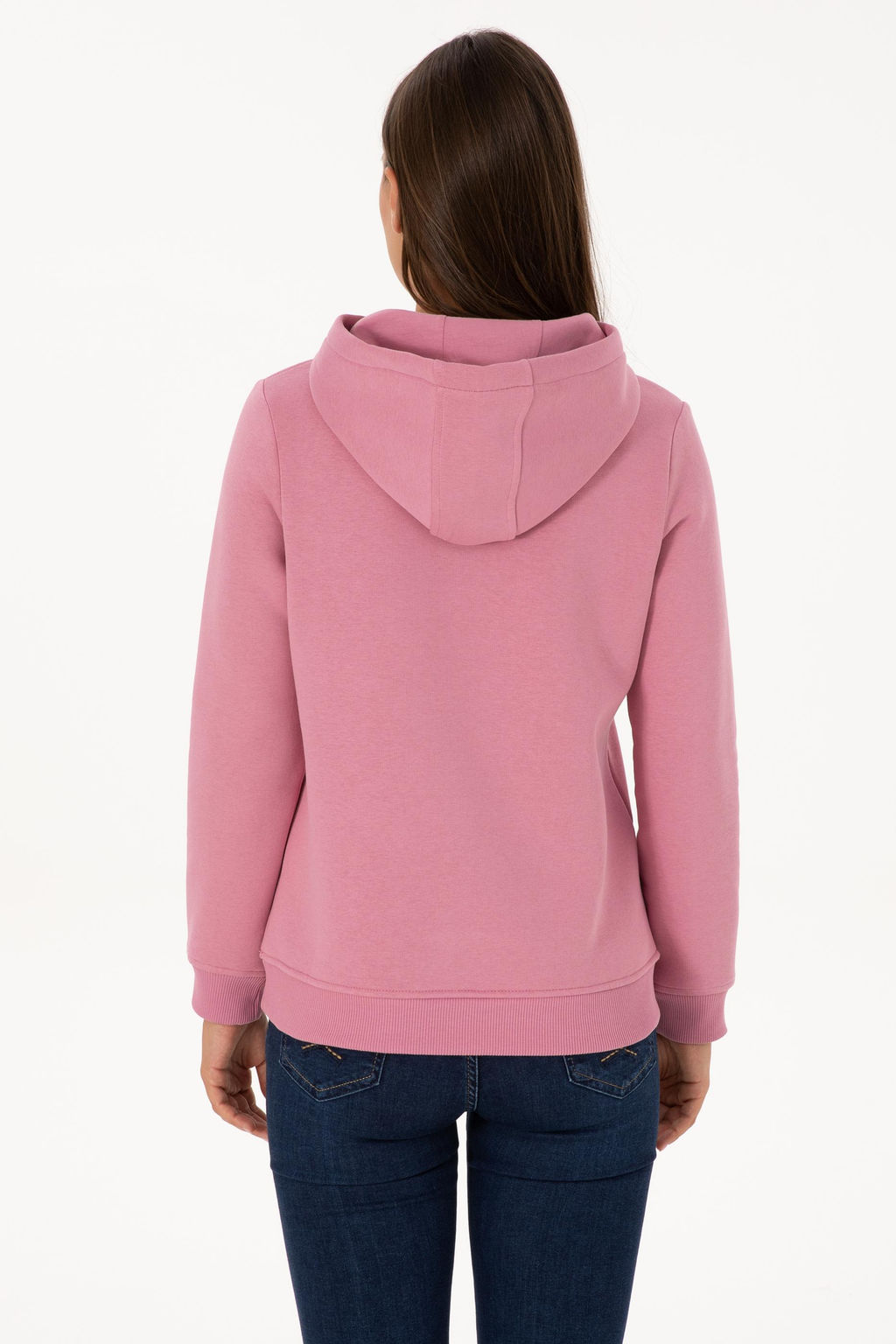 Kad_n Koyu Pembe _ardonlu Kap__onlu Basic Sweatshirt - U.s. polo assn фото 5