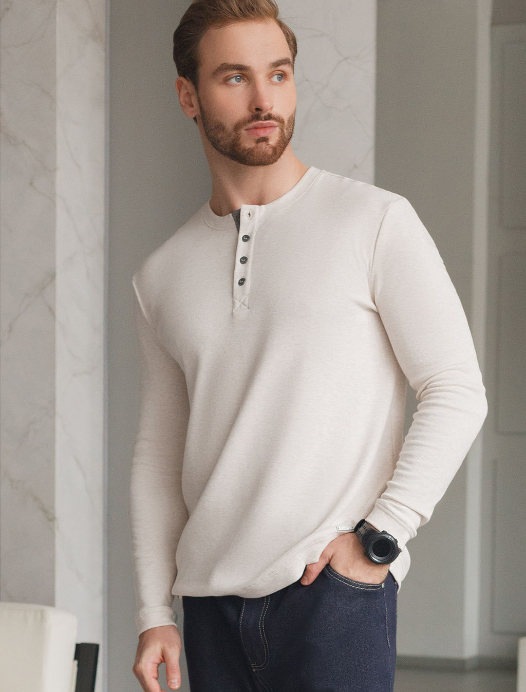 Лонгслив из премиального хлопка с эластаном - Vilatte фото 2