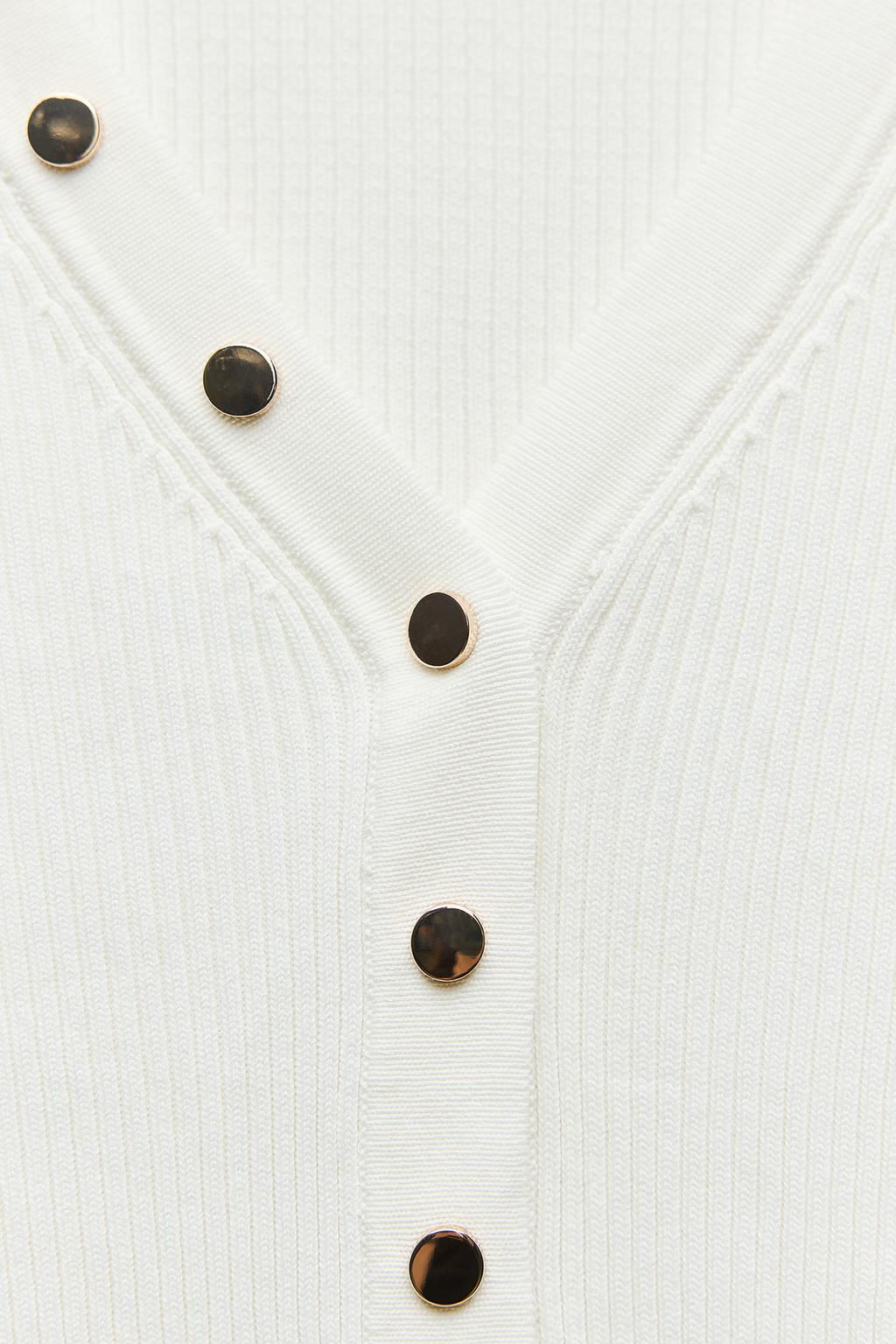 KNIT TOP WITH GOLD BUTTONS - Zara фото 5