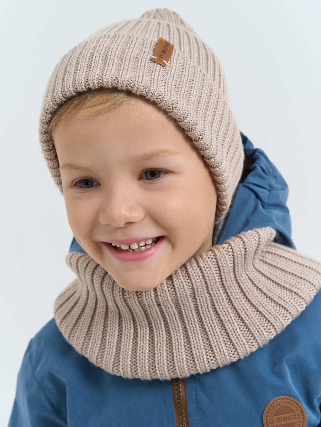 Снуд из смесовой шерсти Ваниль вертикальная вязка - Bungly фото 5