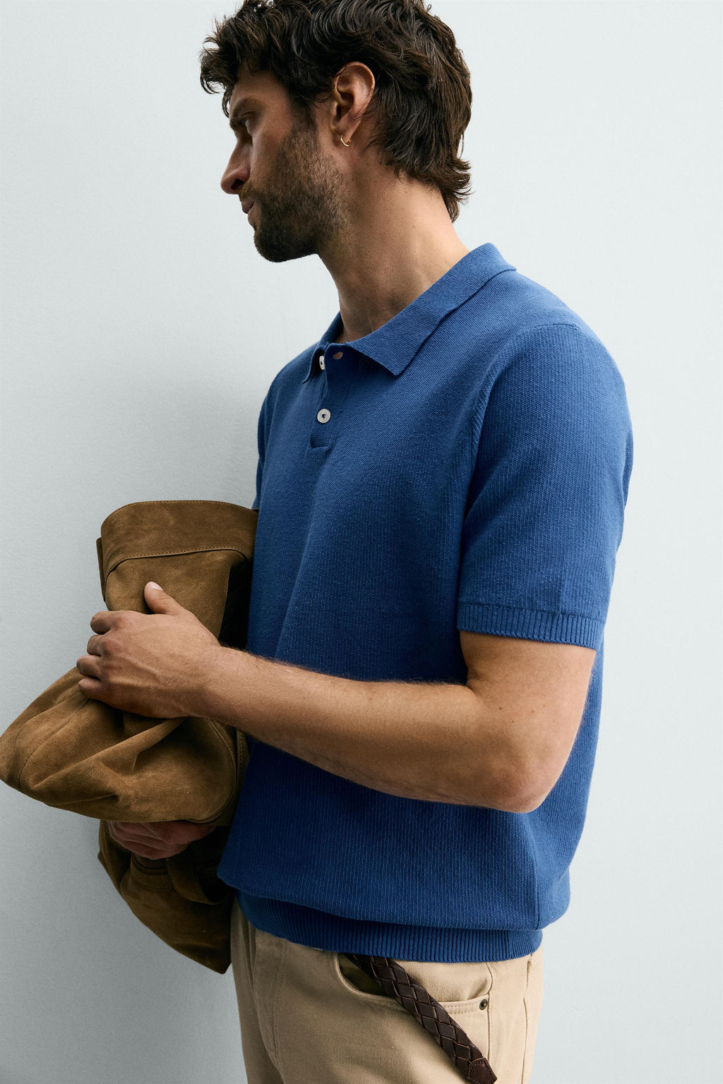 POLO PUNTO REGULAR FIT ESTRUCTURA / Azul?n - Zara фото 7