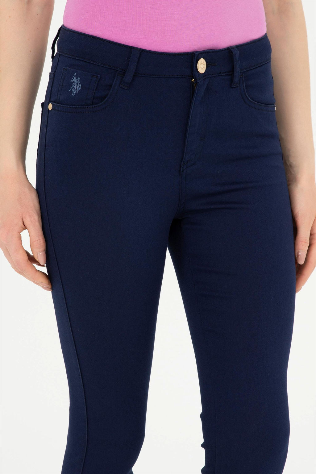 Женские темно-синие брюки из плотной ткани Неожиданная скидка в корзине - U.s. polo assn фото 5