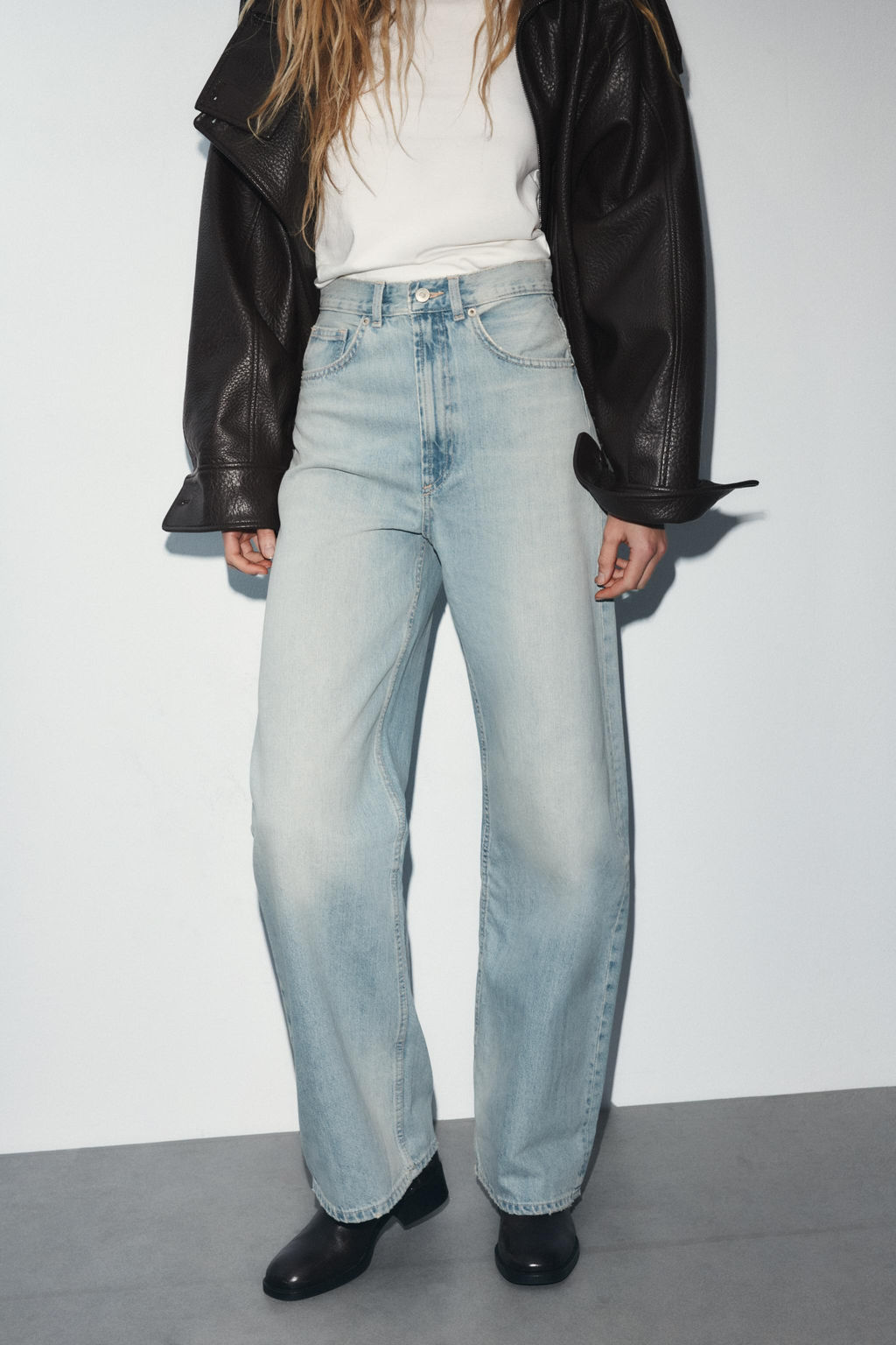 JEANS TRF EXTRA WIDE LEG TIRO ALTO / Azul agua - Zara фото 2