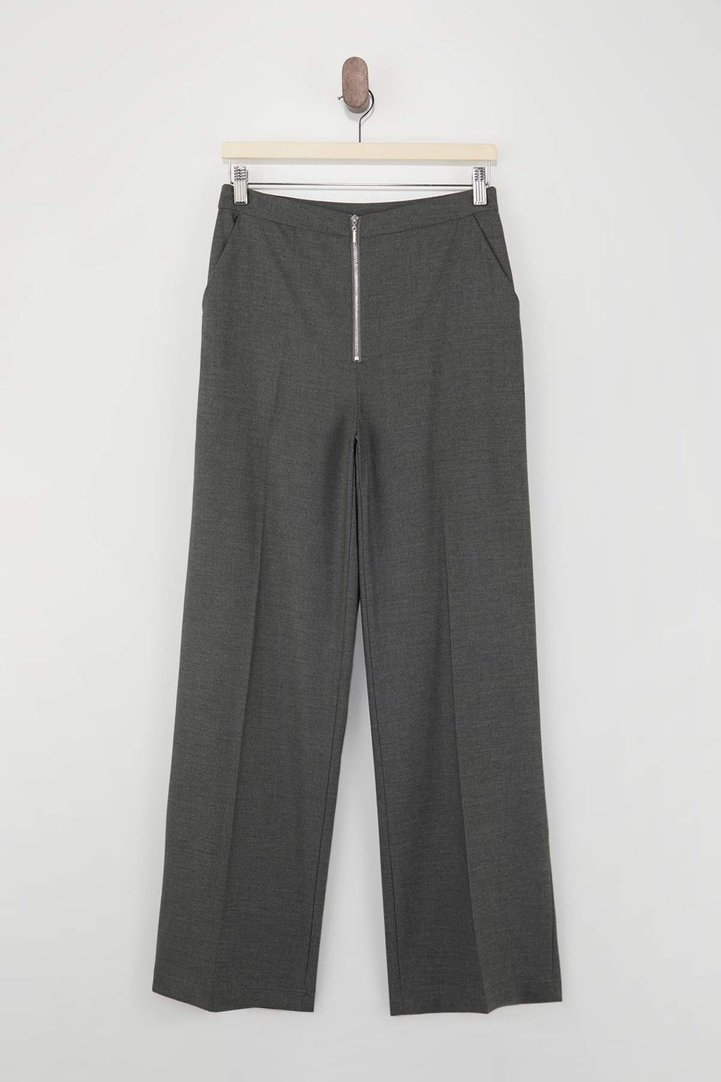 Antrasit Fermuar Kapamal? Straight/Duz Kesim Kumas Pantolon TWOSS26PL00061