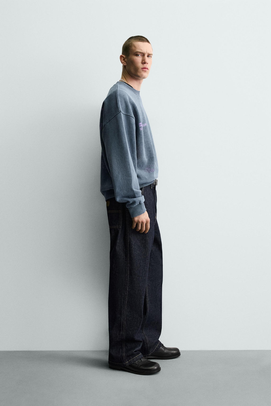 WASHED PRINTED TEXT SWEATSHIRT - Zara фото 12