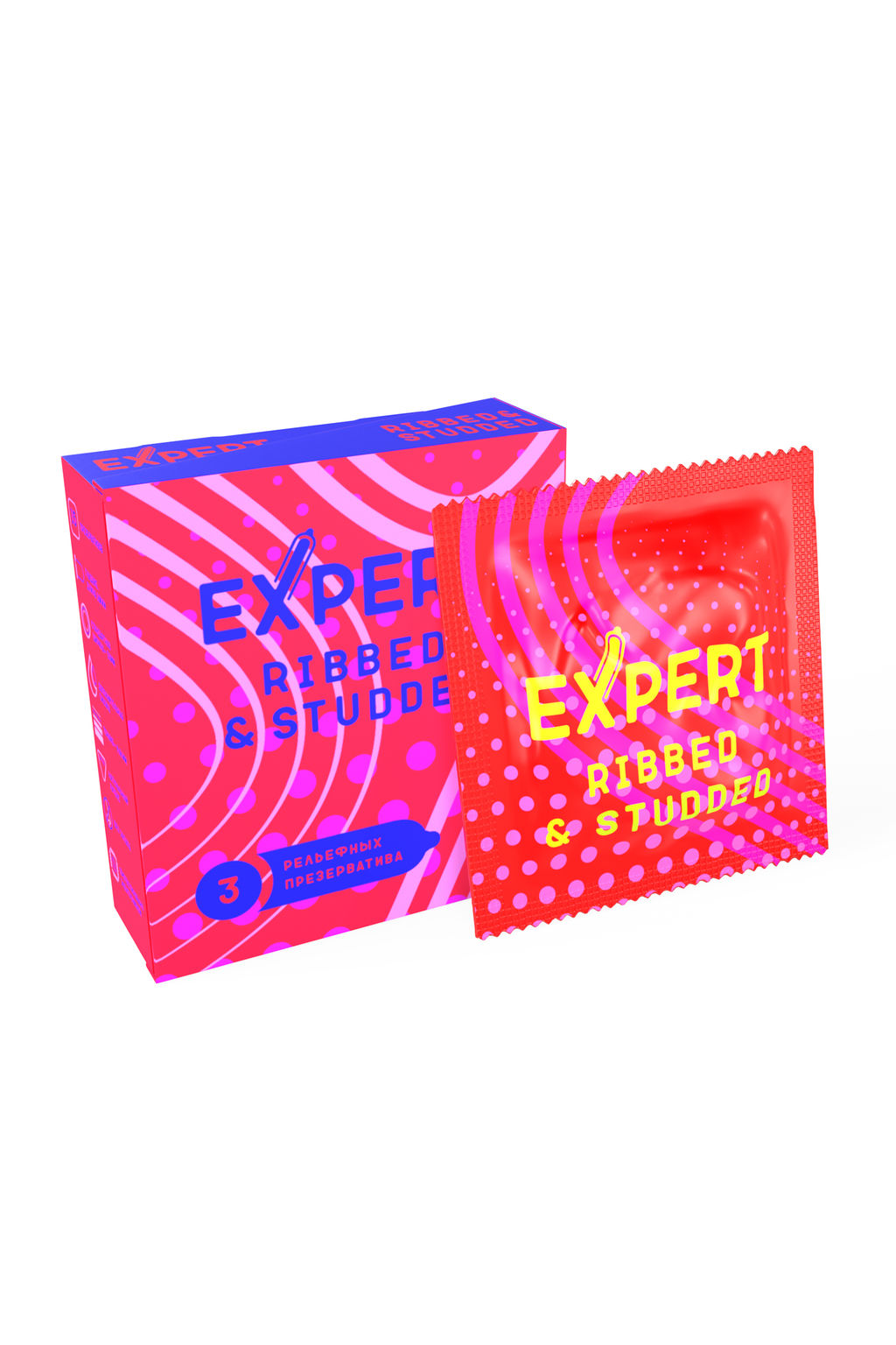 Презервативы EXPERT Ribbed-Studded, ребристо-точечный, 3шт