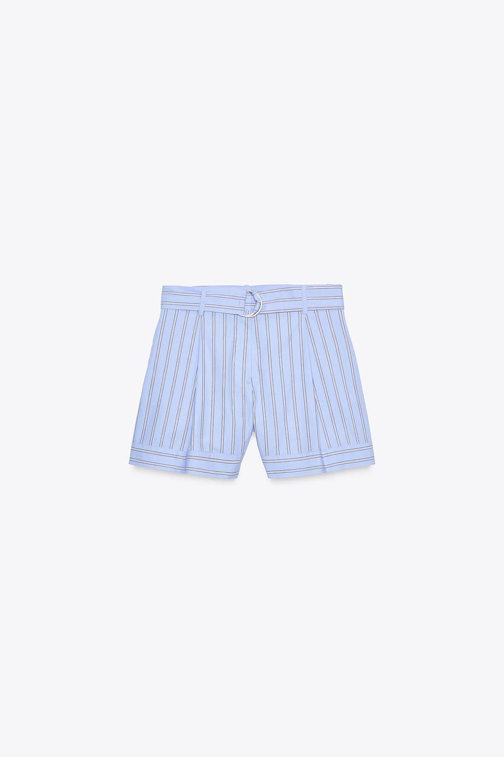 STRIPED BERMUDA SHORTS WITH BELT - Zara фото 5