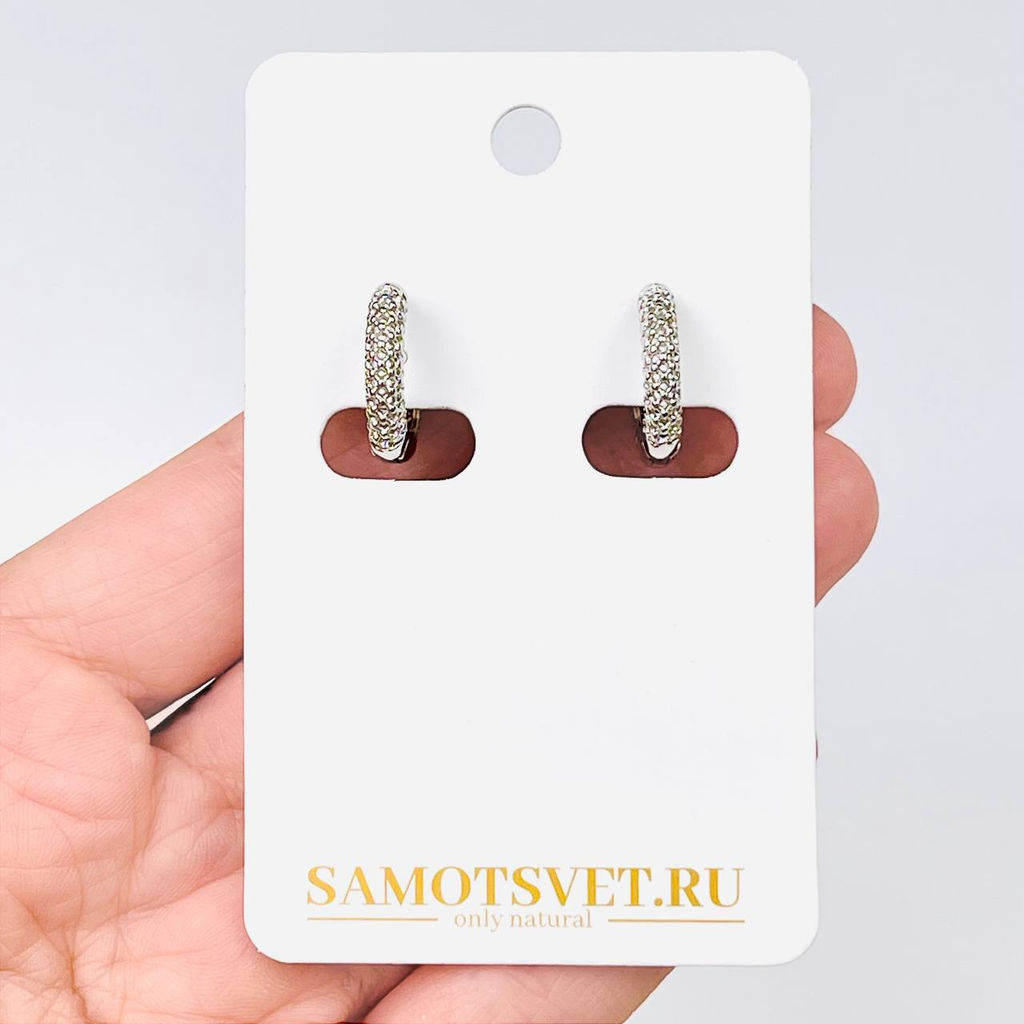 Швензы серьги "Конго" родированные