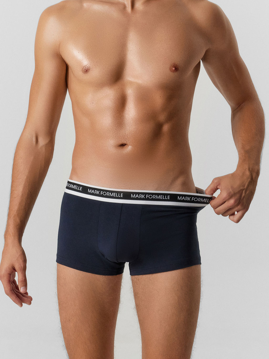 Цена за 2 штуки! Трусы мужские боксеры мультипак (2 шт.) в темно-синем и черных цветах - Mark formelle фото 4