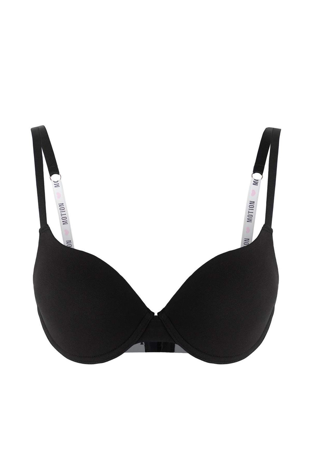 Siyah Tekli Suprem Balenli Lastikli Slogan Sabit Kap Balconette Sutyen THMAW26SU00013 - Trendyolmilla фото 5