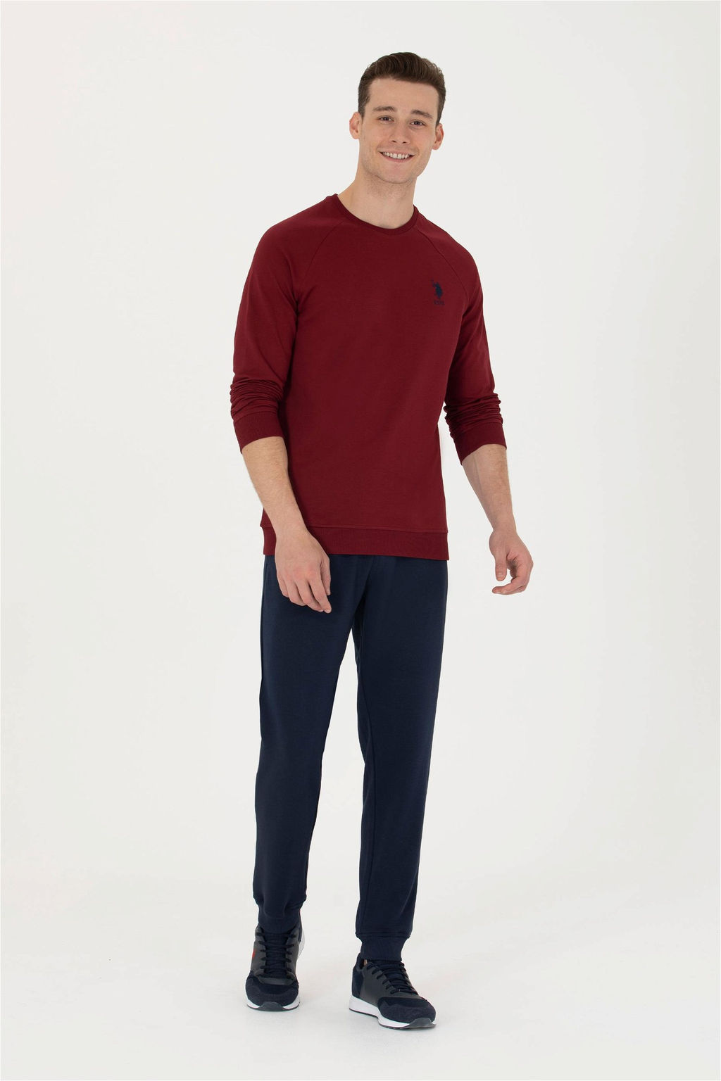 U. S. Polo Assn / Мужской бордово-красный базовый свитшот - U.s. polo assn фото 11
