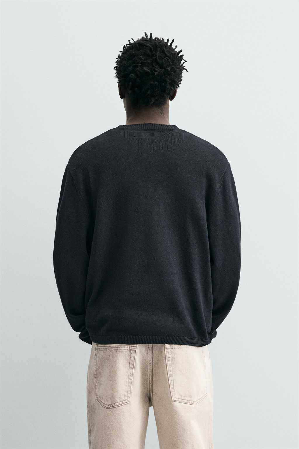 JERSEY REGULAR FIT ALGOD?N - LINO / Marino oscuro - Zara фото 3