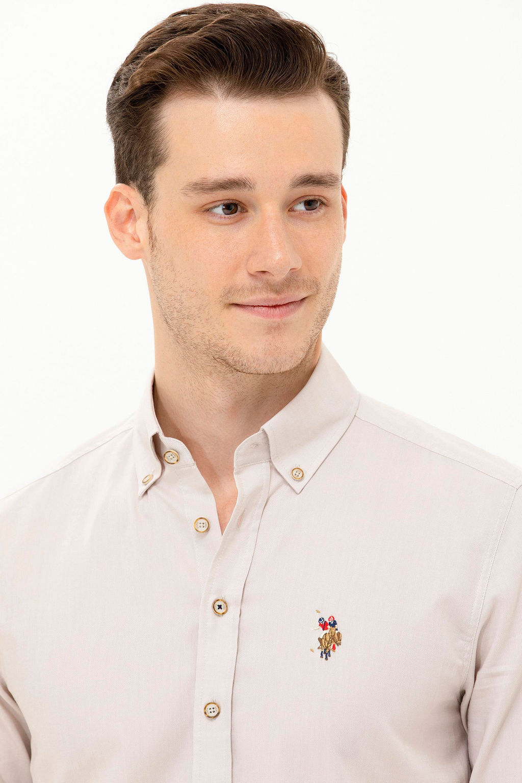 U. S. Polo Assn / Мужская базовая рубашка с длинным рукавом Stone - U.s. polo assn фото 3