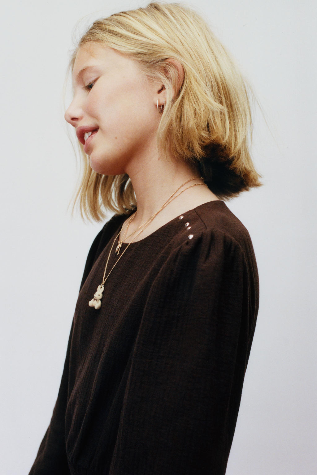 TEXTURED DRESS WITH RUFFLES AND STUDS - Zara фото 6