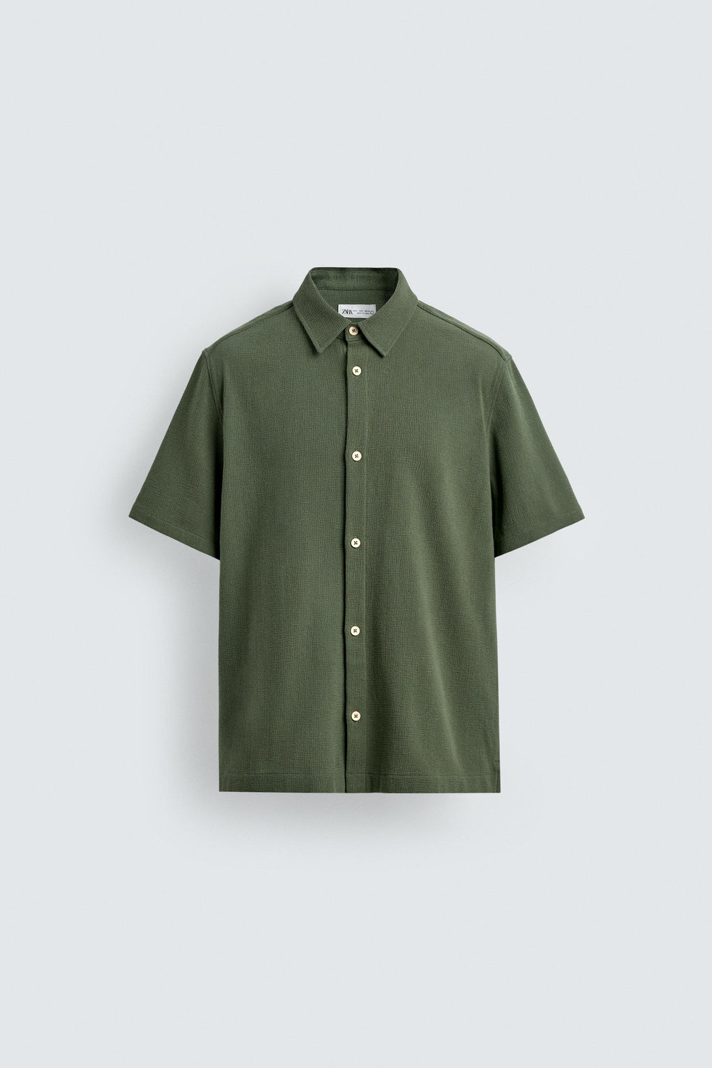 CAMISA REGULAR FIT ESTRUCTURA / Verde - Zara фото 6
