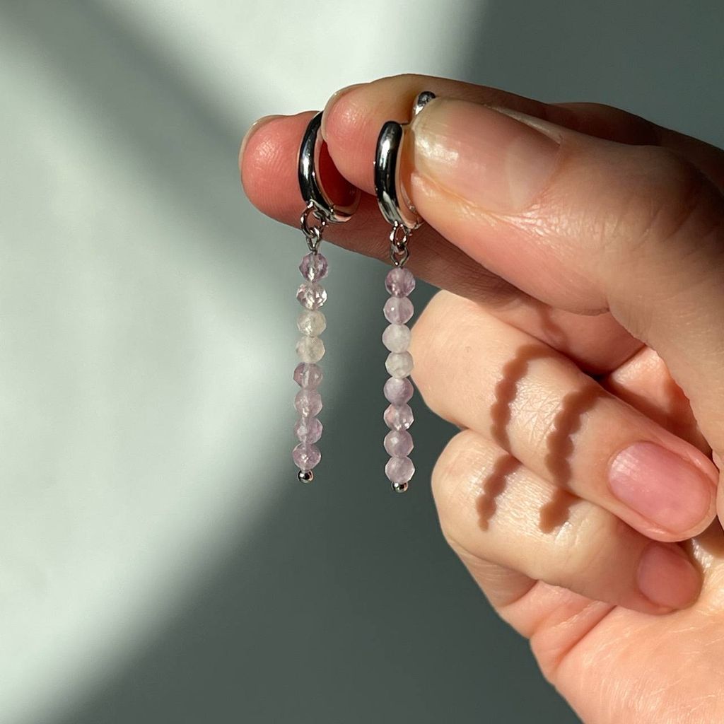 Серьги длинные из лавандового Аметиста - Радуга самоцветов фото 2