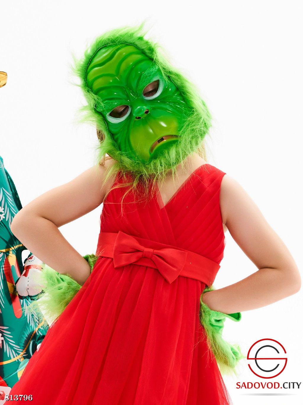 Маска и перчатки для костюма Гринч - Bruno фото 2