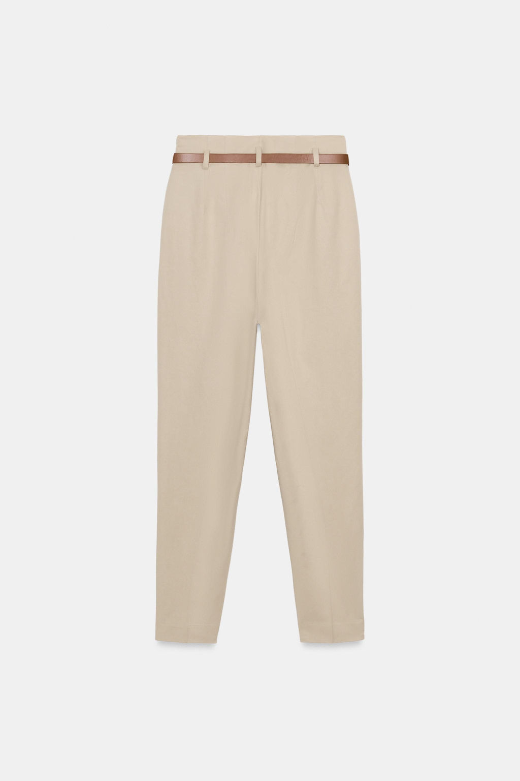 PANTAL?N TIRO ALTO CINTUR?N / Camel claro - Zara фото 8
