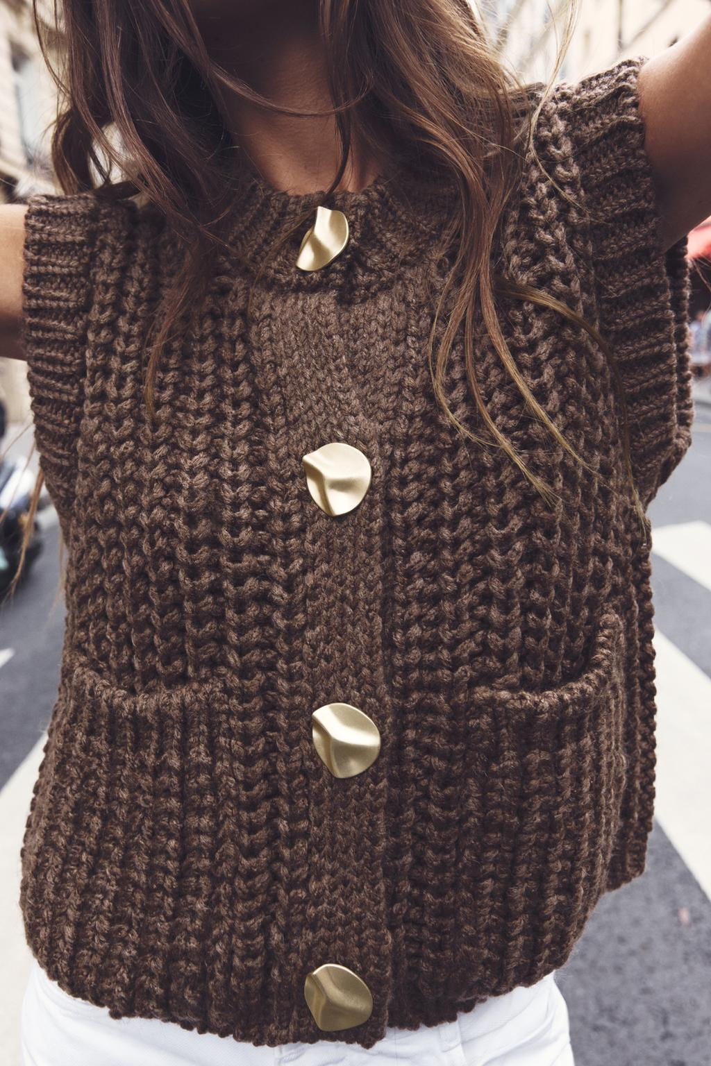 CHUNKY KNIT WAISTCOAT - Zara фото 2