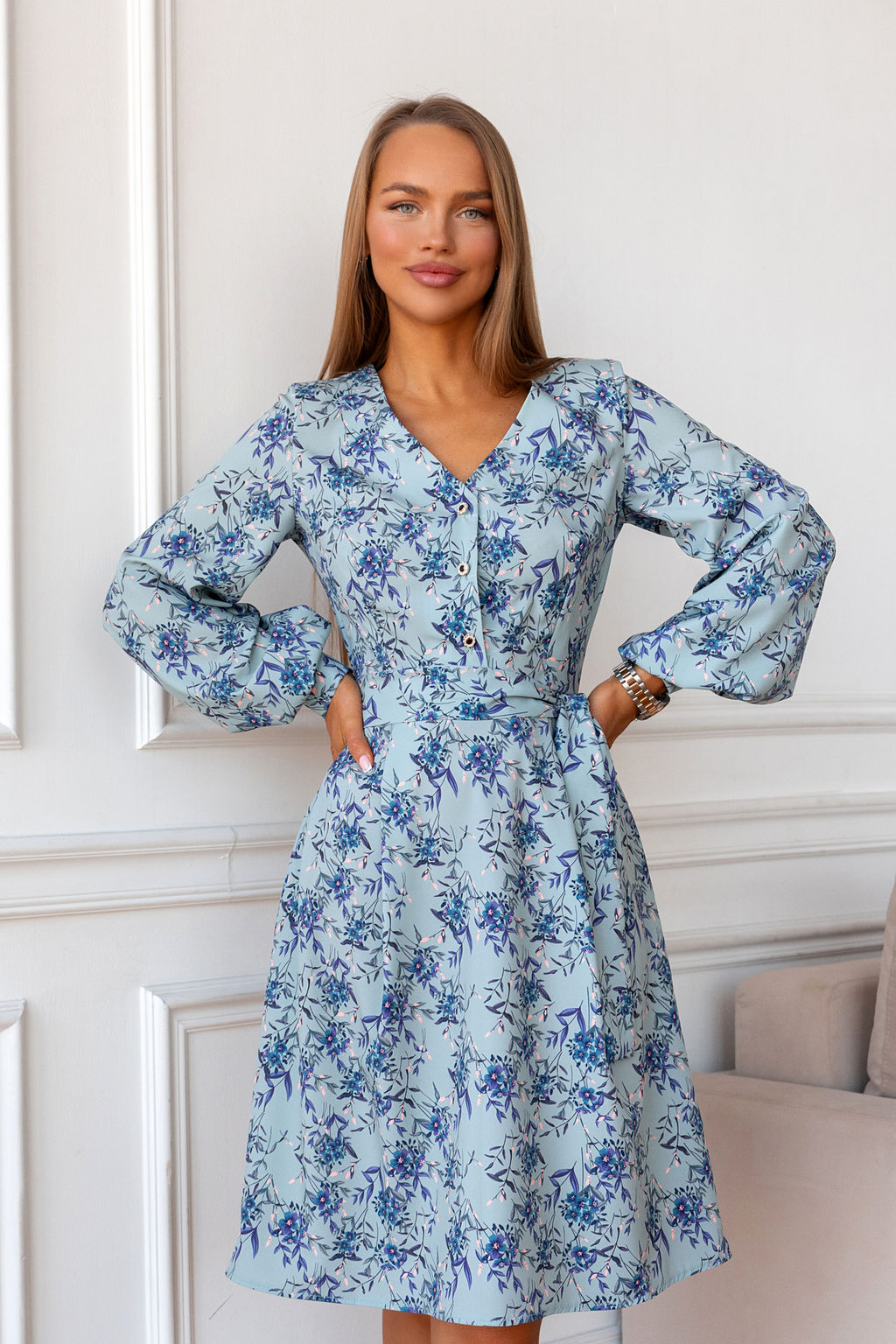 Платье Open Style 5570 голубой