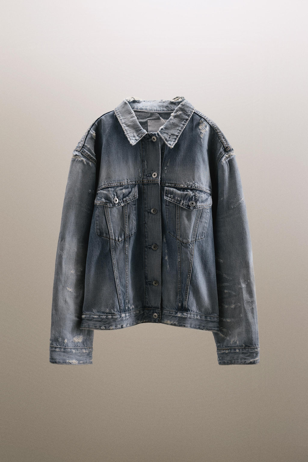 TRF RIPPED DENIM JACKET