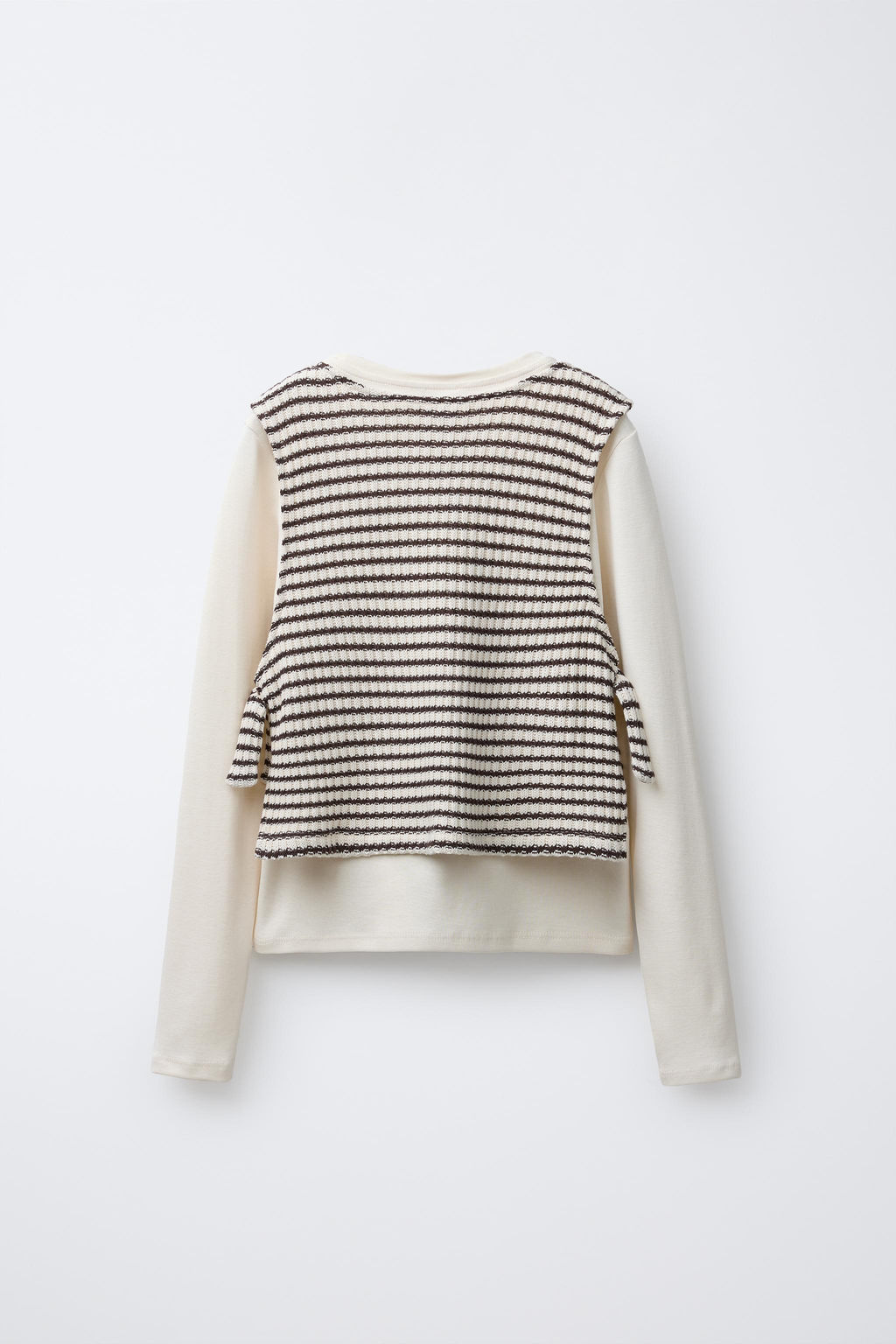 STRIPED T-SHIRT WITH COMBINED WAISTCOAT - Zara фото 3