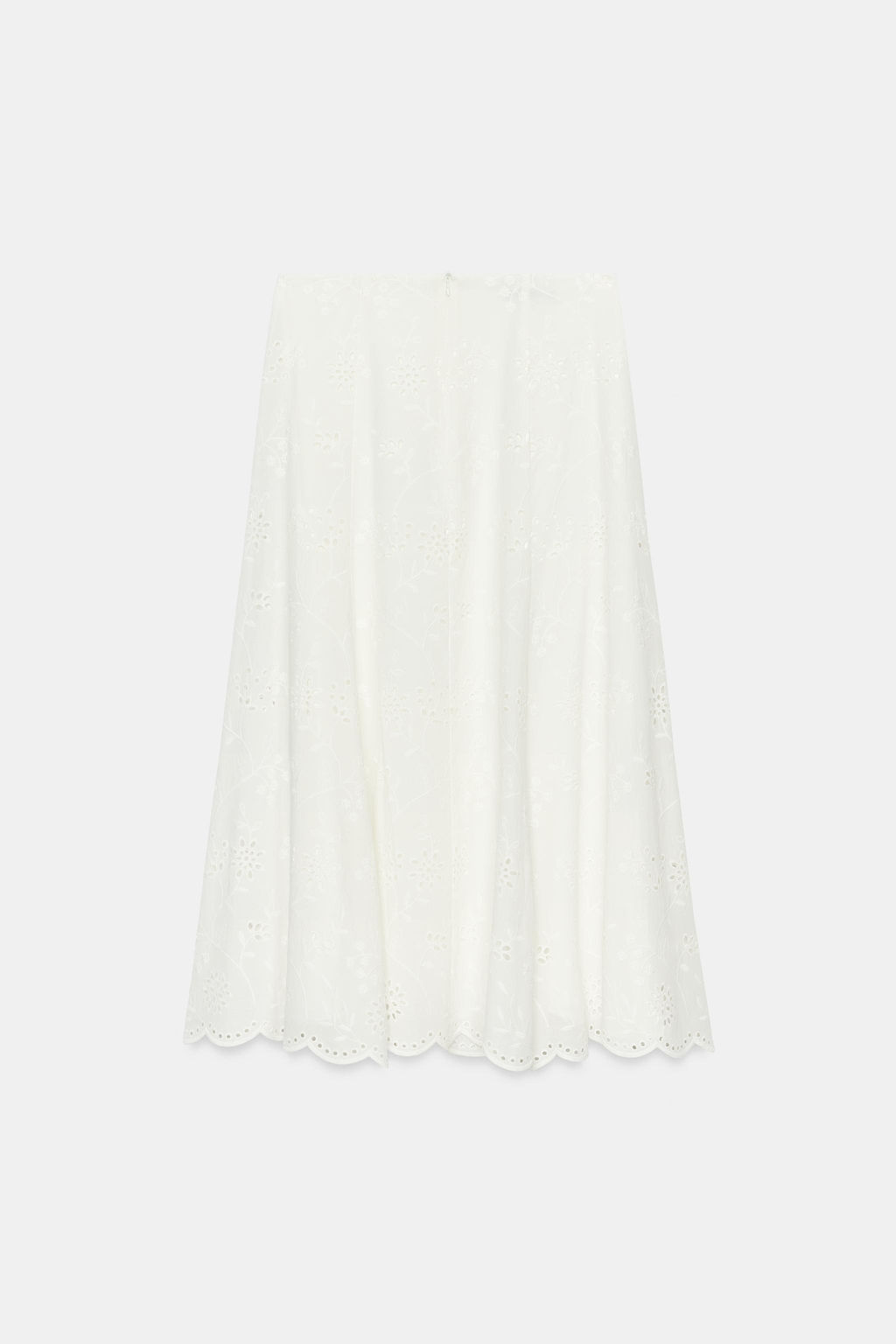 FALDA MIDI BORDADOS PERFORADOS / Blanco - Zara фото 8