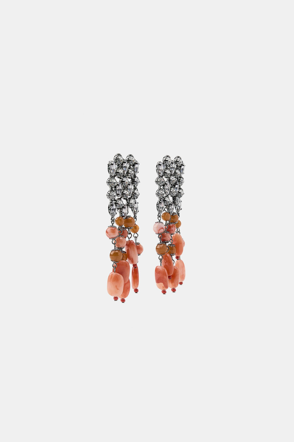 PENDIENTES CASCADA JOYAS PIEDRAS / Rosa - Zara фото 4