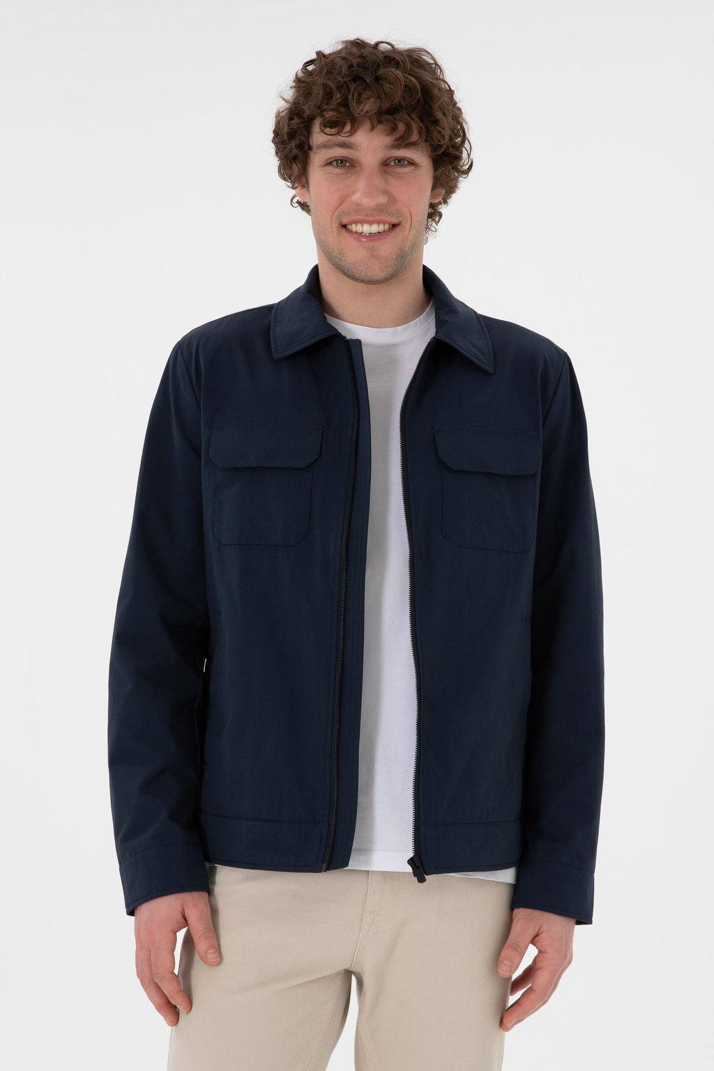 Erkek Lacivert Mont Sepette S_rpriz _ndirim