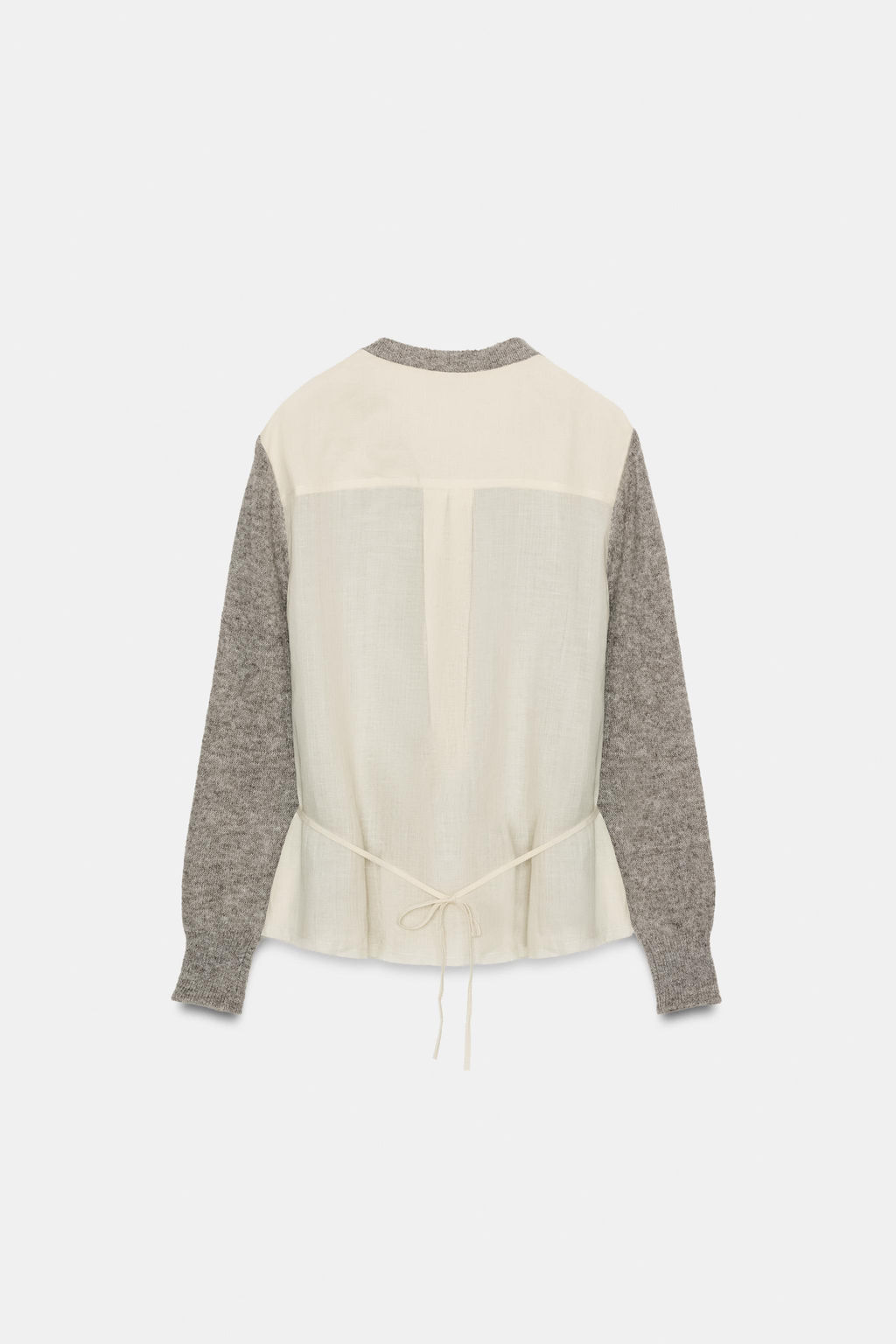 CONTRAST KNIT CARDIGAN WITH BELT - Zara фото 7