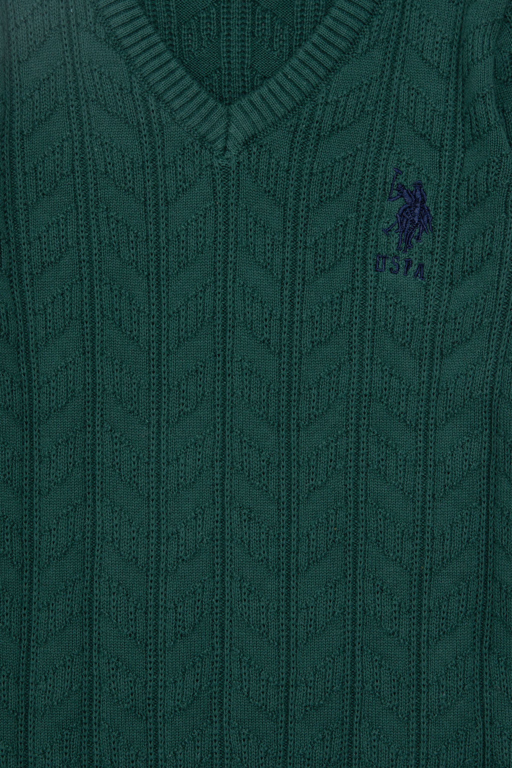 Темно-зеленый базовый свитер для мальчика - U.s. polo assn фото 6