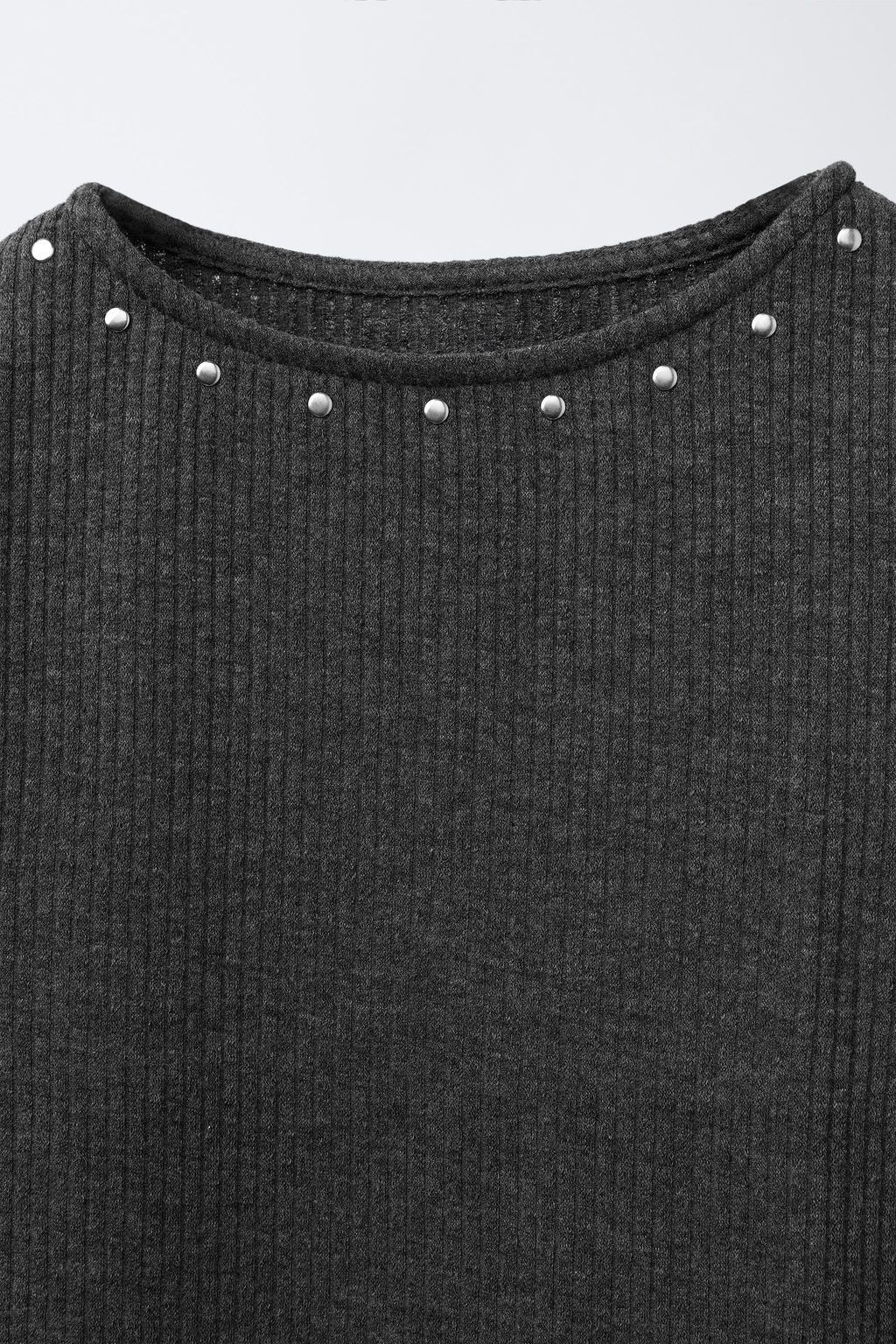 RIBBED STUD T-SHIRT - Zara фото 3