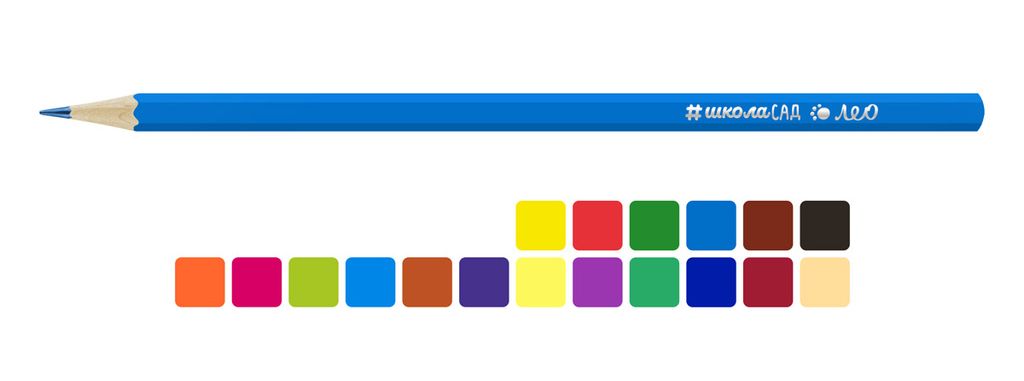 Лео ШколаСад Набор цветных карандашей LSCP-18 заточенный 8 х 18 цв