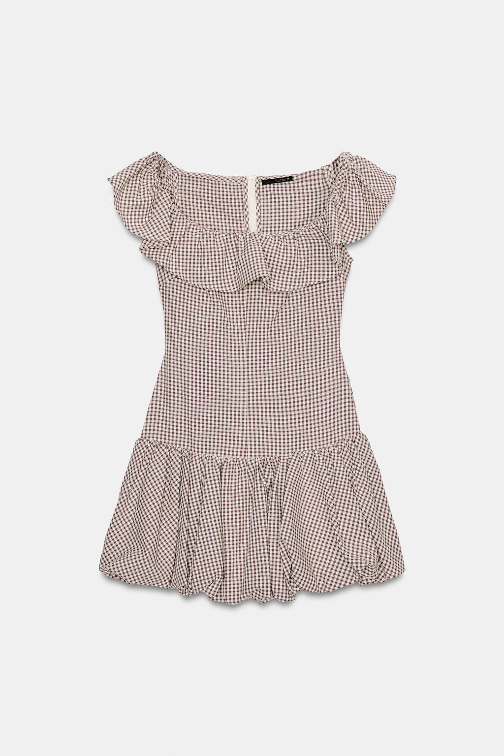 VESTIDO MONO CUADRO VICHY / Crudo / Marr?n - Zara фото 6