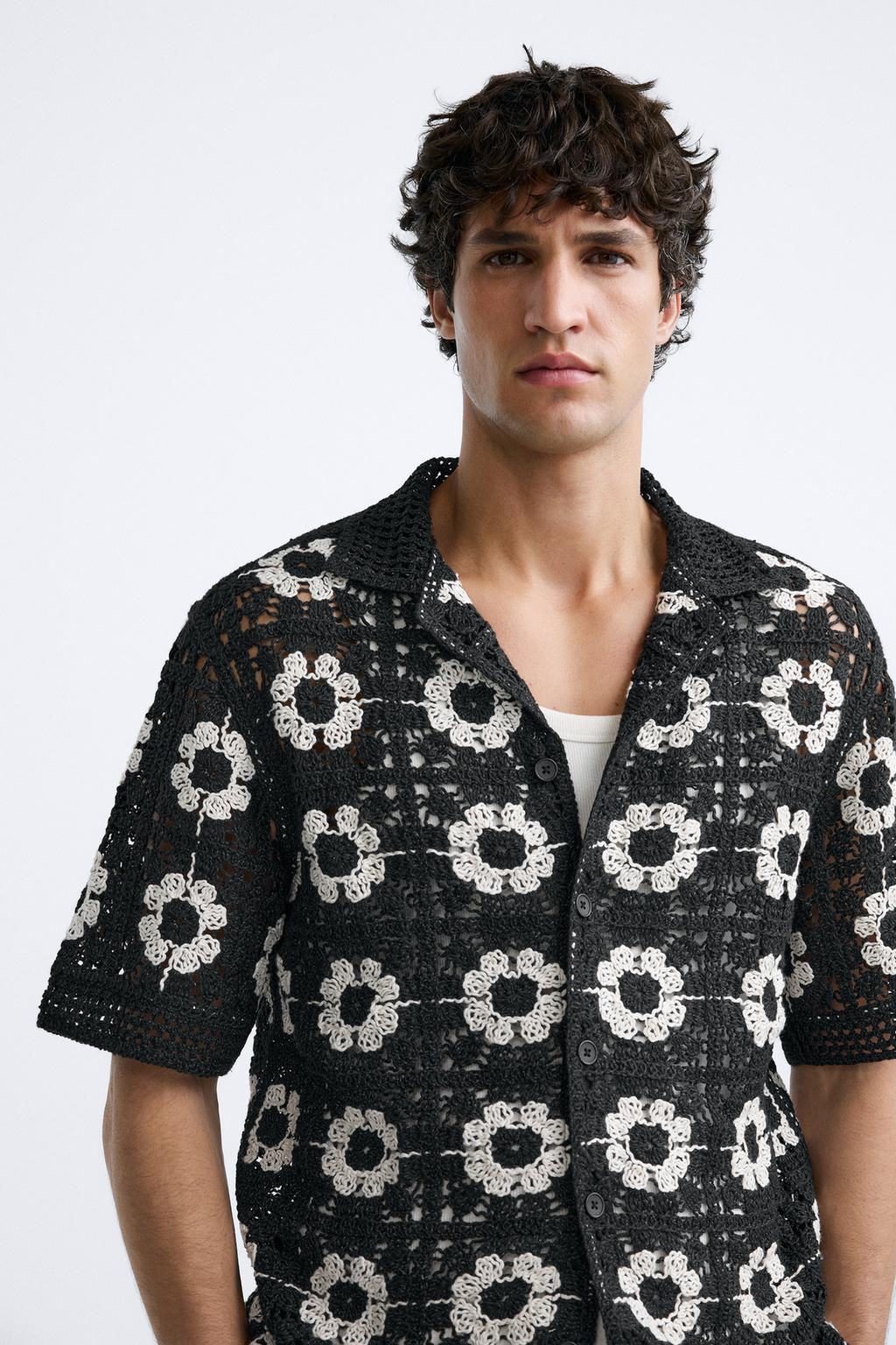 GEOMETRIC CROCHET SHIRT - Zara фото 5