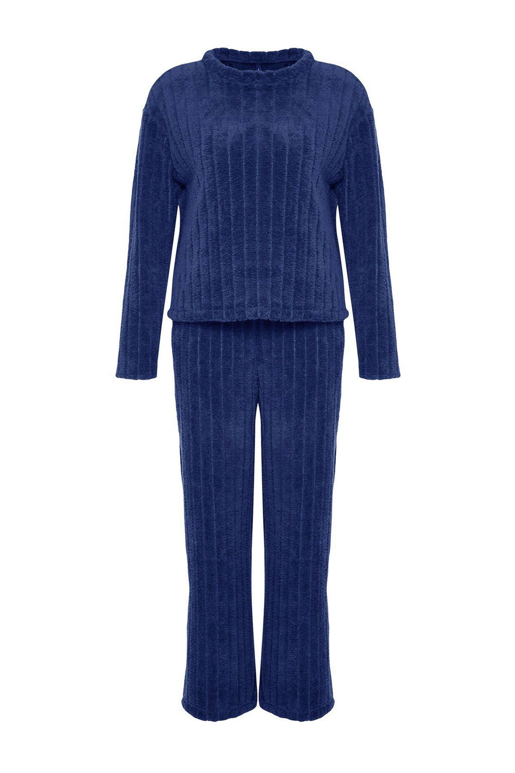 Trendyolmilla Antrasit Wellsoft K?sl?k Orme Pijama Tak?m? THMAW24PT00042  фото 9