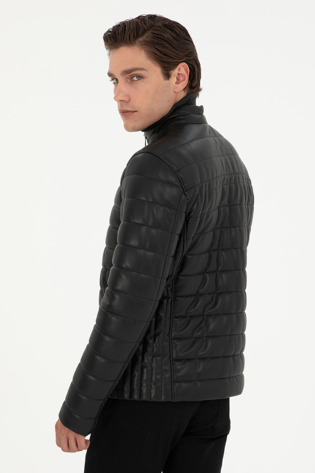 Мужская черная кожаная куртка Неожиданная скидка в корзине - U.s. polo assn фото 5