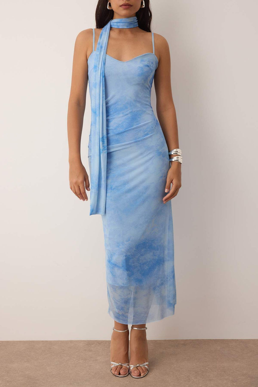 Yesil Fular Detayl? Tul Maxi Orme Elbise TPRSS25EL00314 - Trendyolmilla фото 10