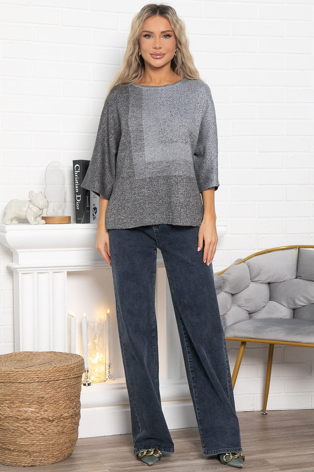 Джемпер Орлеан (серый/золото) Б14999-4М